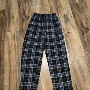 Stafford Black and Gray Plaid Joggers